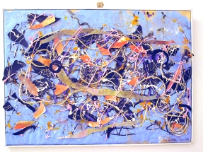 Il cielo, plastiche, corde, carta, collage, 50 x 70 cm. 2011