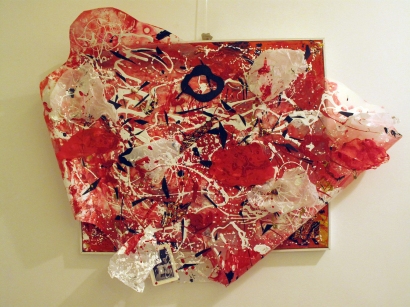 Nuvolette, scultura in plastica su tela, tecn. mista, 50x70 cm., tridimensionale, 2011