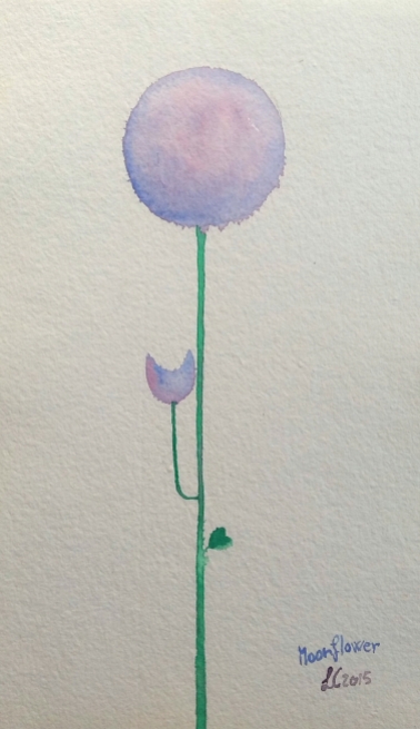 Moonflowers, watercolours, 2015