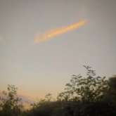 Nuvola piuma nel cielo dell'Amiata, al tramonto, da Castell'Azzara